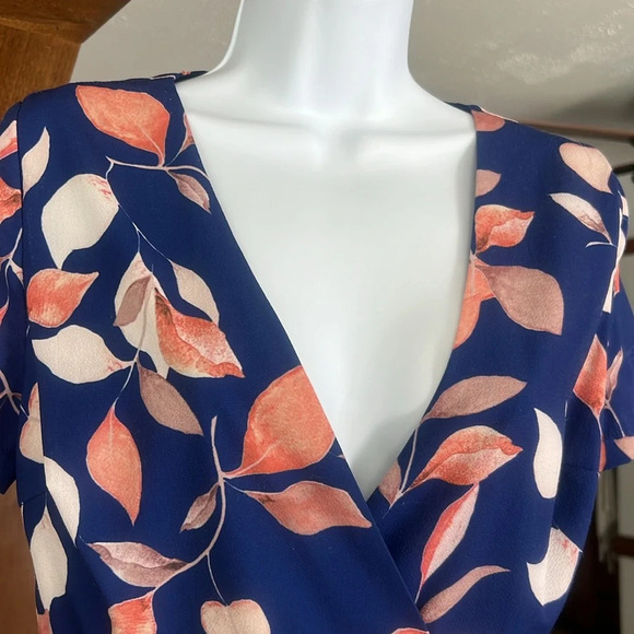 Blue Faith & Asher Romper | Side Cut Outs | Faux Wrap Skirt Sz Small - Picture 3 of 9